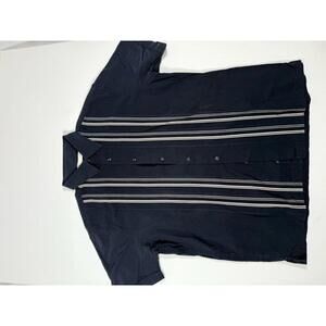 Men's Perry Ellis Black Short Sleeve Button-Up Shirt XL